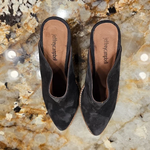 Jeffrey Campbell Favela Mules Dark Gray Suede Size 6.5 - Picture 8 of 9